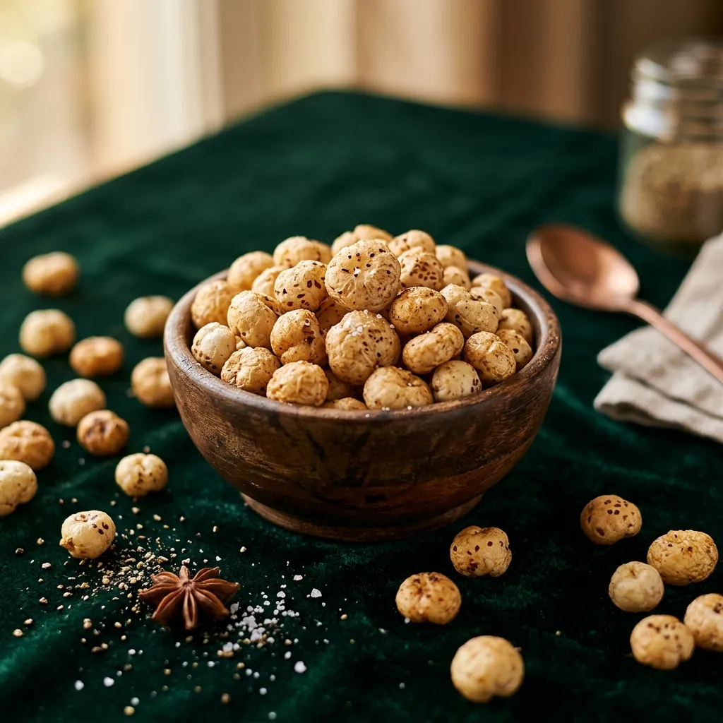 Premium Makhana — Wooden Bowl